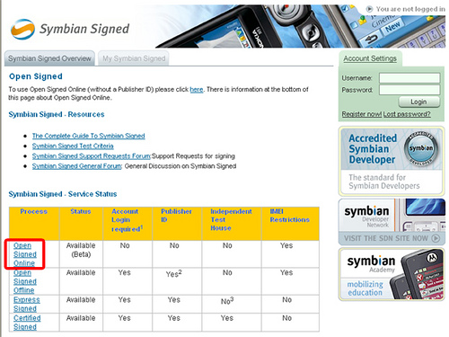Symbian Open Signed